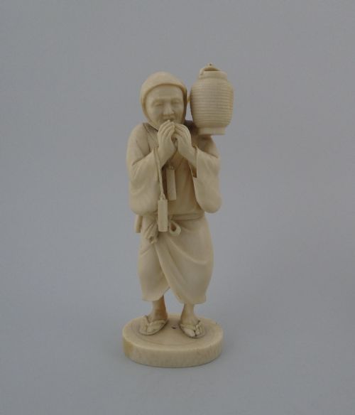 Japanese Ivory Okimono, C. 1900. Meiji Period. Signe Gyokushi.
