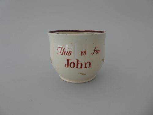 Yorkshire Creamware Portinger, ‘This Is for John’, C. 1790.