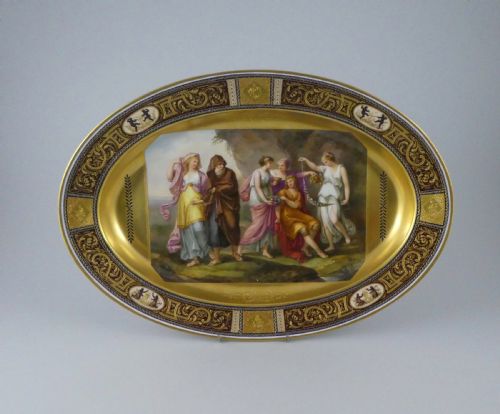 Vienna Porcelain Plaque. Telemach U Mentor Auf Calypso, Dated 1820.