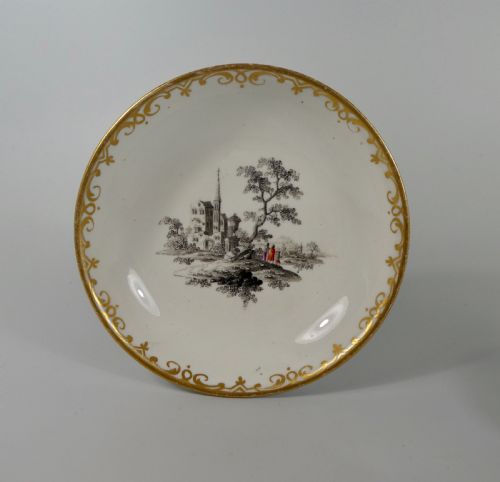 fig 1. Vienna porcelain chocolate cup and saucer, c. 1760.