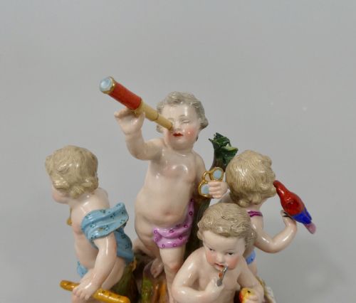 fig 1. Meissen porcelain Putti group - The Senses, c. 1870.