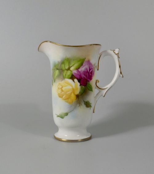 Royal Worcester Cream Jug. Roses, Dated 1907.