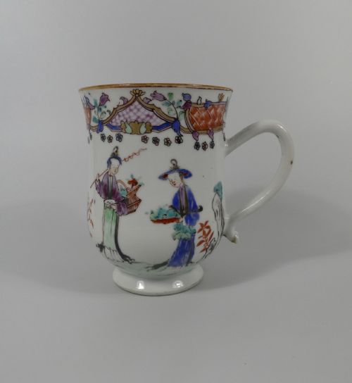 Chinese Porcelain Mug. Fencai Enamel Decoration, C. 1760. Qianlong Period.