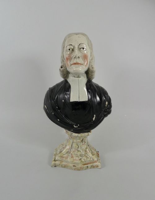 Staffordshire Pottery Bust, John Wesley. Enoch Wood & Son, C. 1830.