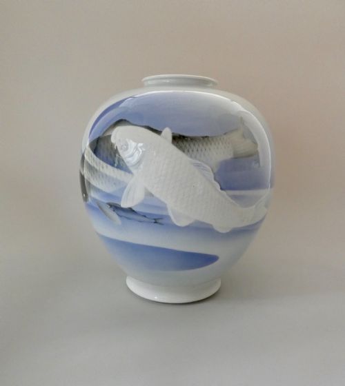 Japanese Koransha Porcelain Vase, Meiji Period.