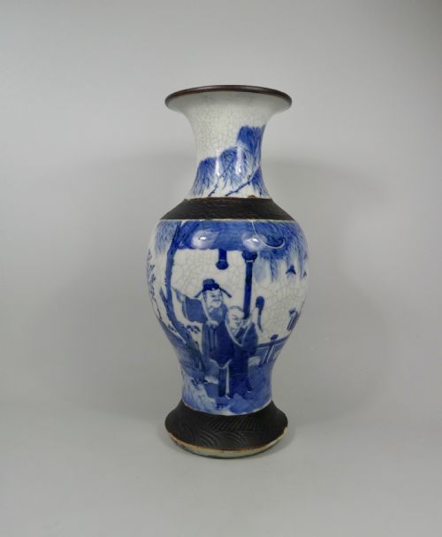 chinese porcelain crackle glaze vase c 1890 - CATEGORY: ANTIQUE VASES - DATED 19TH CENTURY