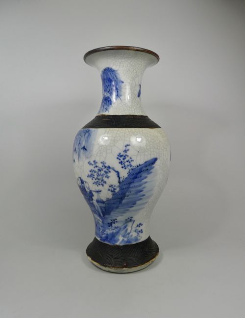 CHINESE PORCELAIN CRACKLE GLAZE VASE C 1890 - ADDITIONAL PHOTO 6