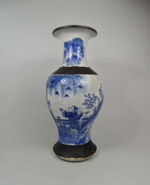 CHINESE PORCELAIN CRACKLE GLAZE VASE C 1890 - ADDITIONAL PHOTO 8