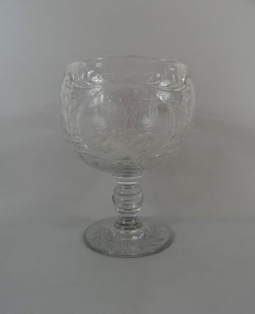 Thomas Webb & Corbett Ltd Large Glass Hunting Goblet, C. 1930.