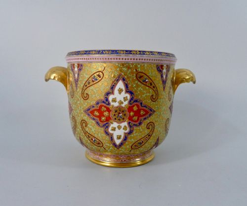 Coalport Cache Pot. Cashmere Pattern. C. 1875.