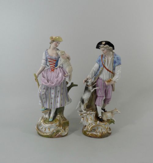 Pair Meissen Porcelain Figures, C. 1870.