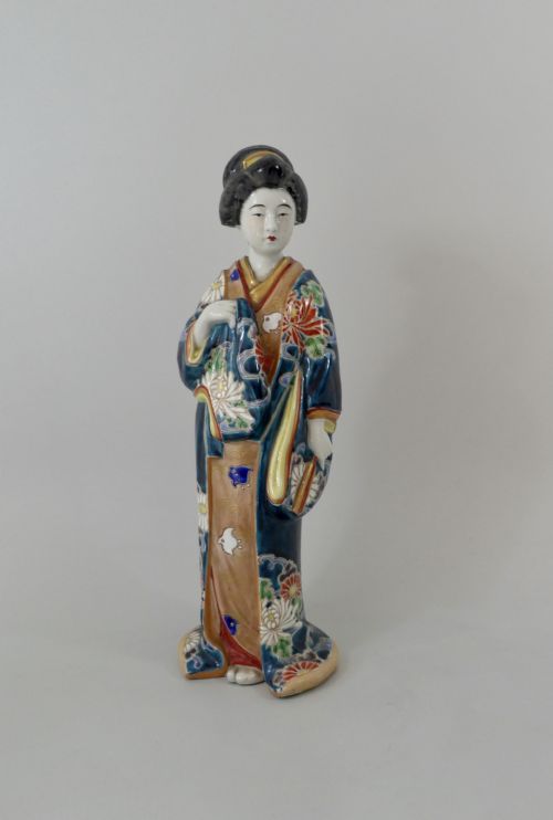 Kutani Porcelain Bijin, C. 1890. Meiji Period.