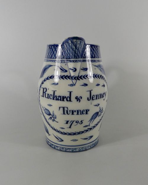 Liverpool Pearlware Jug, Dated 1795.