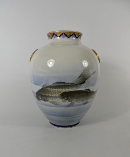 Fukugawa Vase. Carp Decoration, Japan, C. 1890. Meiji Period.