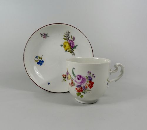 Meissen Porcelain Cup and Saucer, C.1740.