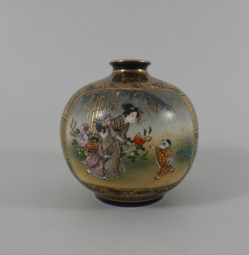 Satsuma Pottery Vase. Kinkozan, C. 1900. Meiji Period.
