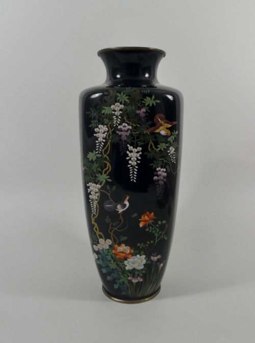Japanese Cloisonne Vase, C. 1900, Meiji Period.