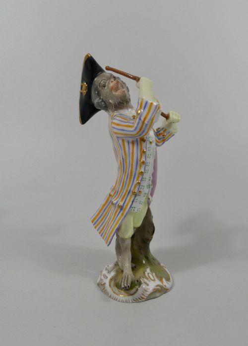 Meissen Monkey Band Figure, C. 1870.