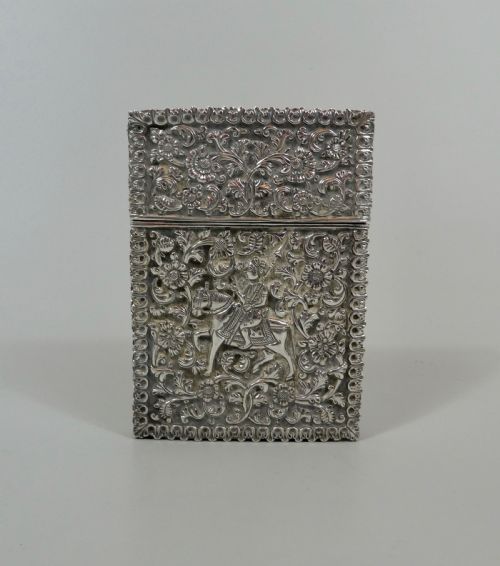 Indian Silver Card Case, C. 1890.