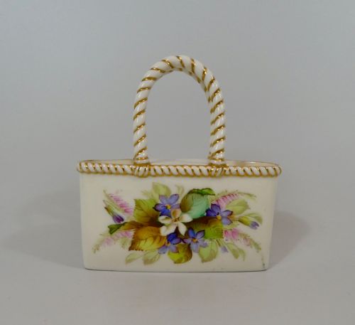 Royal Worcester Porcelain Vase, as a Basket. Dated 1879.