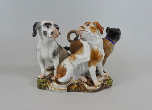 Meissen Porcelain Group of Dogs, C. 1860.