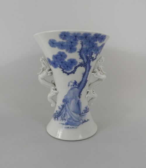 Hirado Porcelain Vase, Japanese, C.1870. Meiji Period.