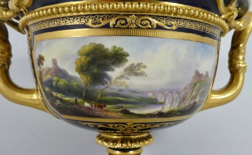 fig 1. Royal Worcester porcelain Warwick Vase, signed Harry Davis, dated 1925.