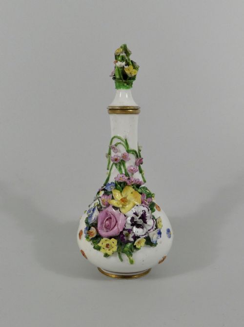 Coalport Porcelain Encrusted Scent Bottle, C. 1830.