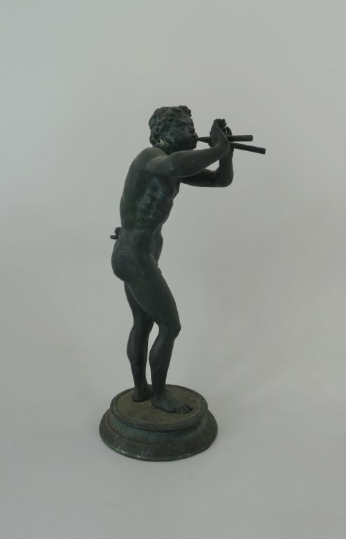 Italian Grand Tour Bronze ‘Pan’ Playing Pipes, C. 1870.