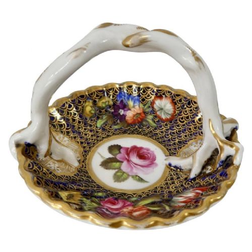Spode Porcelain Miniature Basket, Pattern No. ‘1166’, Circa 1810