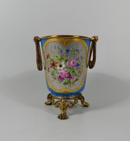 ‘Sevres’ Style Ormolu Mounted Porcelain Urn, C. 1880.