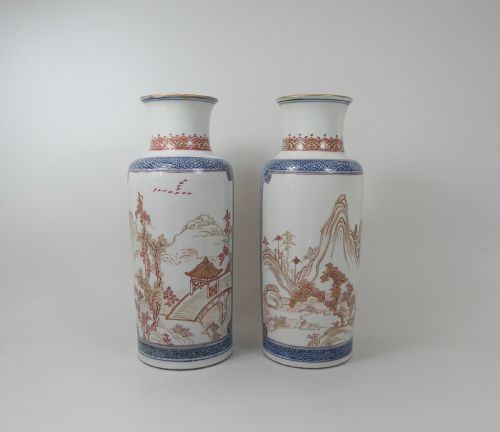Pair Chinese ‘Rouge De Fer’ Vases, C.1700. Kangxi Period.