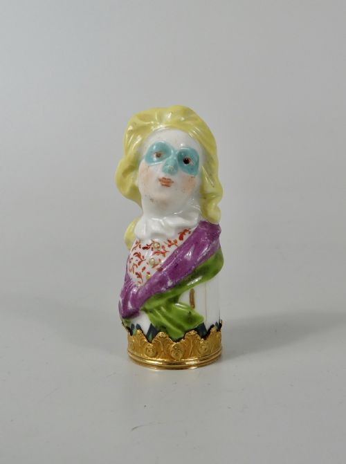 Meissen Gold Mounted Cane Handle, C.1740.