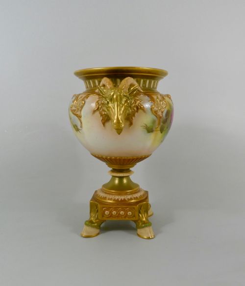 fig 1. Royal Worcester porcelain vase, dated 1917.