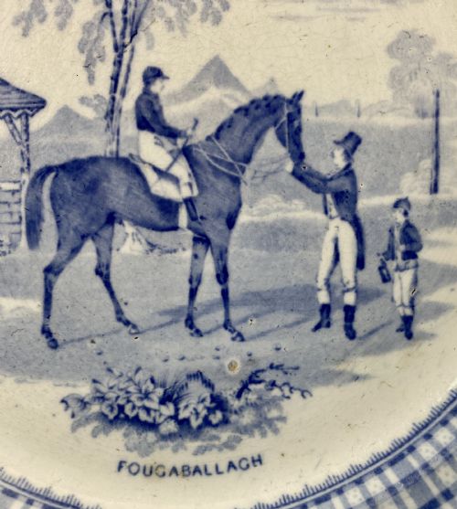 fig 1. Scottish potteries.Race horse plate, c. 1845.