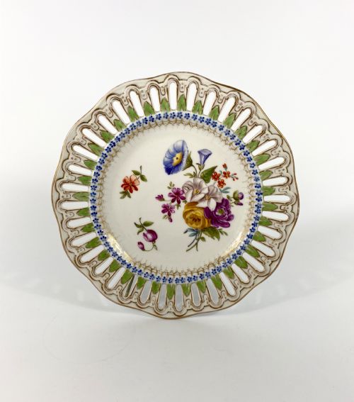Meissen Porcelain Reticulated Plate, C. 1860.
