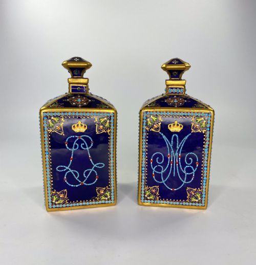 Pair ‘Sevres’porcelain Perfume Bottles, C. 1880.