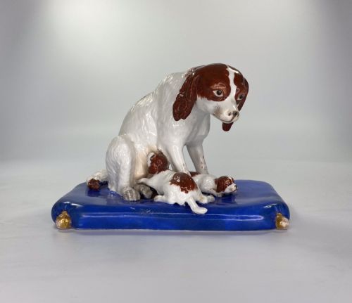 Copeland & Garrett Porcelain Group of Spaniels, C. 1840.