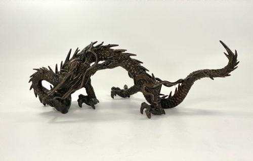 Japanese Bronze Dragon Okimono, Meiji Period.