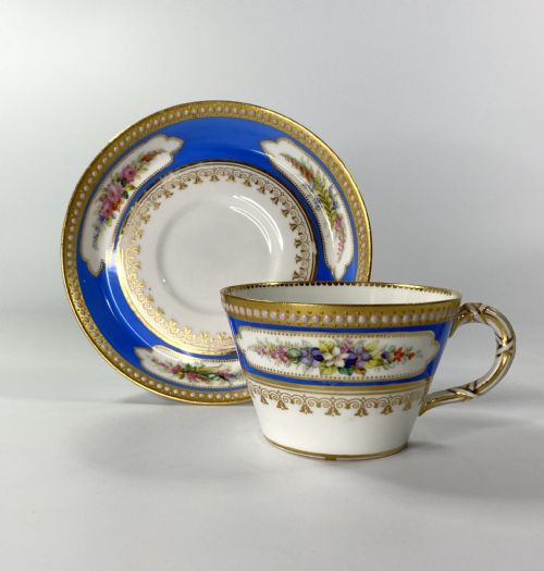 Royal Worcester ‘Jewelled’ Cup and Saucer, Dated 1876.