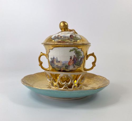 Berlin Porcelain Chocolate Cup & Trembleuse, C. 1770.