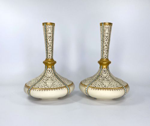 Royal China Works, Worcester Porcelain Vases, C. 1890.