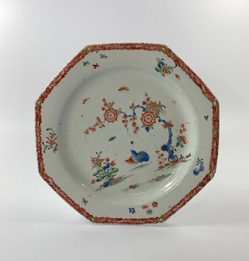 Bow Porcelain Plate. ‘Kakiemon Two Quail’, C. 1755.