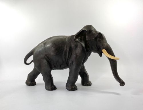 Japanese Bronze Elephant. Seiya. Meiji Period.