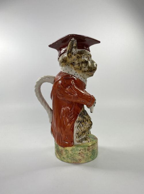 fig 1. Staffordshire pottery Cat jug, c. 1860.