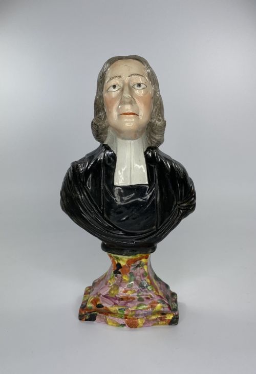 Staffordshire Pottery Bust,  ‘John Wesley’, C. 1830.