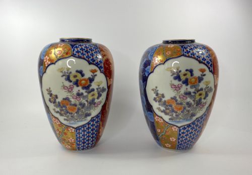 Pair Koransha ‘Imari’ Vases, C. 1890. Meiji Period.