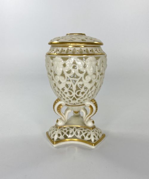 Graingers Worcester Reticulated Vase & Cover, C. 1890.
