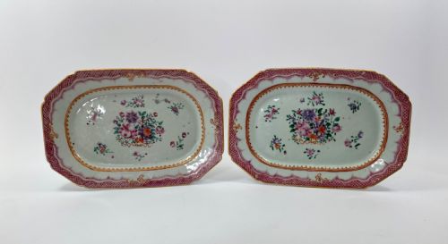 Pair Chinese Porcelain Platters, C. 1770. Qianlong Period.