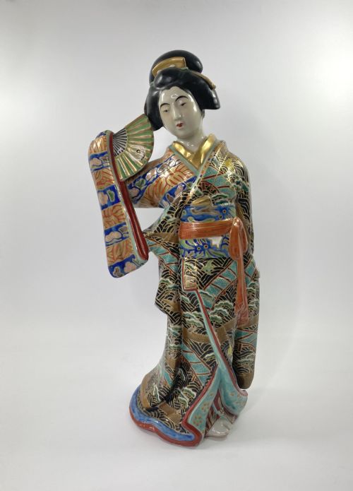 Kutani Porcelain Bijin, C. 1890. Meiji Period.